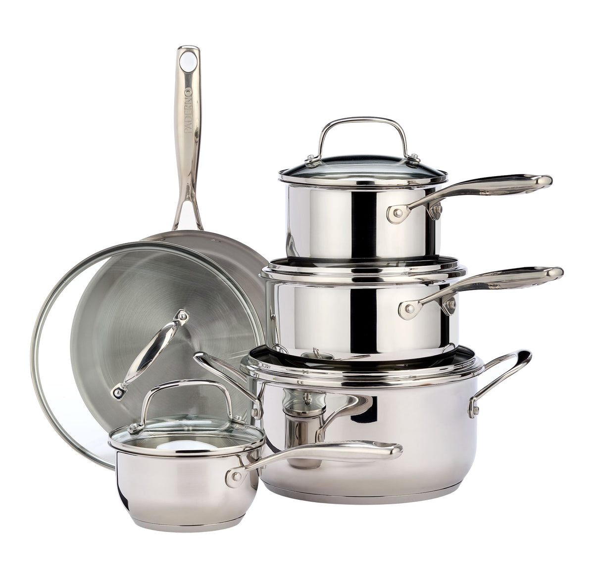 Paderno Classic 10 piece Stainless Steel Cookset
