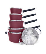 PADERNO Classic Cookware Set, Non-Stick, Maroon, 11-pc image 2