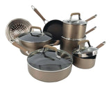 PADERNO Classic Cookware Set, Non-Stick, PFOA-Free, Oven Safe, Champagne Bronze, 12-pc image 5
