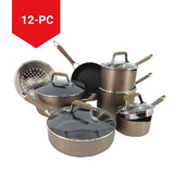 PADERNO Classic Cookware Set, Non-Stick, PFOA-Free, Oven Safe, Champagne Bronze, 12-pc image 7