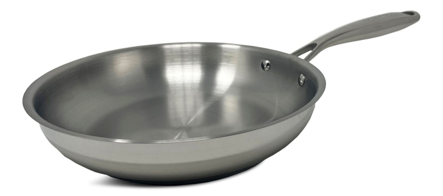 PADERNO Classic Stainless Steel Frying Pan, Dishwasher & Oven Safe, 9-in
