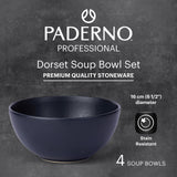 Paderno Dorset All-Purpose Stoneware Bowl, Oven Safe, 4-pk, Black Reactive image 3