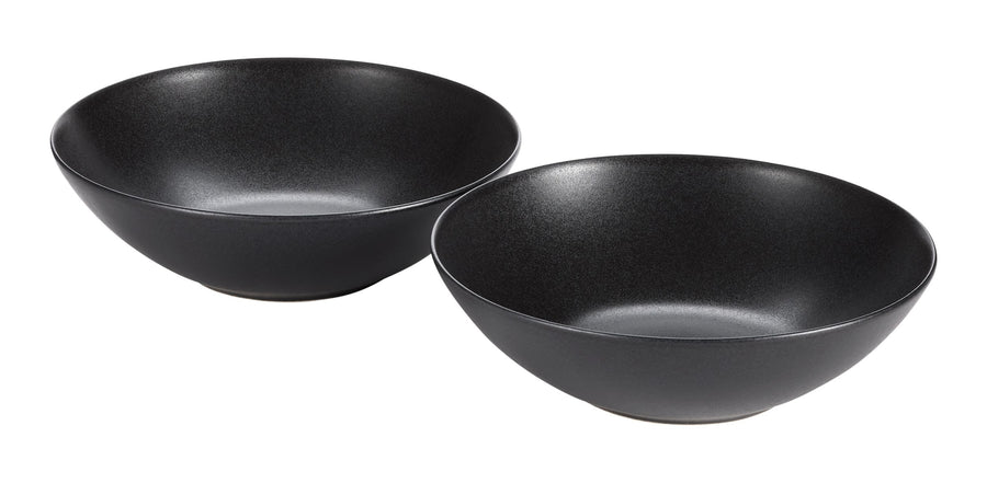 Paderno Dorset Large Coupe Stoneware Bowl Set, Oven Safe, 2-pk, Black Reactive