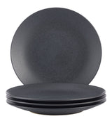 Paderno Dorset Stoneware Dinner Plate Set, Black Reactive, 4-pk, Oven Safe