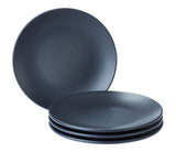 Paderno Dorset Stoneware Side Plate Set, Oven Safe, 4-pk, Black Reactive