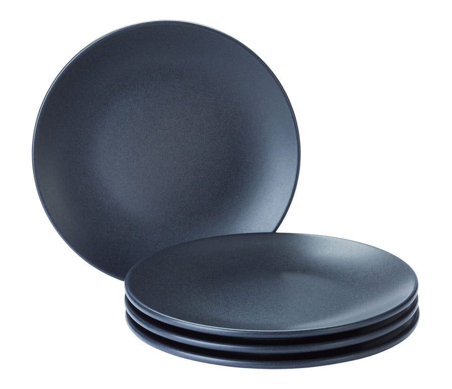 Paderno Dorset Stoneware Side Plate Set, Oven Safe, 4-pk, Black Reactive