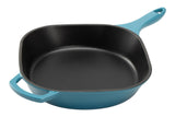 PADERNO Enameled Cast Iron Frying Pan, Turquoise Blue, 10-in image 3