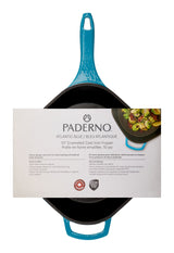 PADERNO Enameled Cast Iron Frying Pan, Turquoise Blue, 10-in image 4
