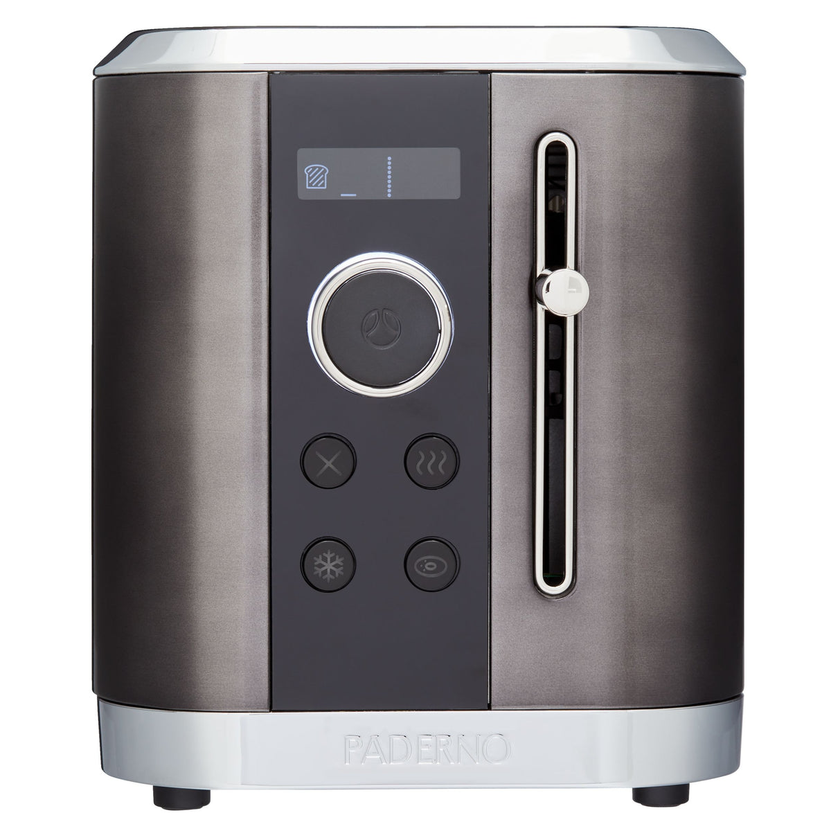 PADERNO Even Heat Wide Slots Toaster with 9 Settings, Black Stainless Steel, 2-Slices