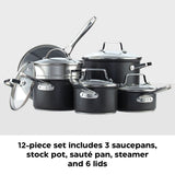 PADERNO Hard Anodized Cookware Set, Non-Stick, PFOA-Free, Dishwasher & Oven Safe, 12-pc image 6
