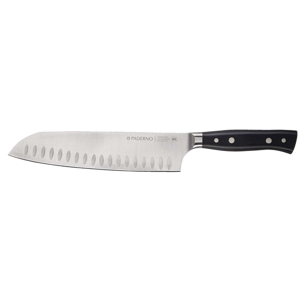PADERNO Montgomery Stainless Steel Santoku Knife, 8-in