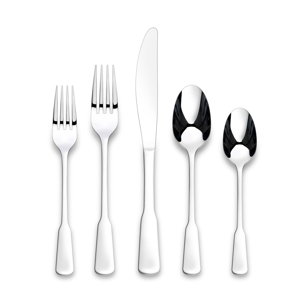 PADERNO Morell Modern Paddle Mirror Finish Stainless Steel Flatware Set, Serves, 20-pc