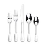 PADERNO Morell Modern Paddle Mirror Finish Stainless Steel Flatware Set, Serves, 20-pc