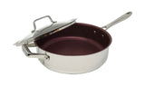 PADERNO Professional Non-Stick Clad Jumbo Cooker, Burgundy, 5-L