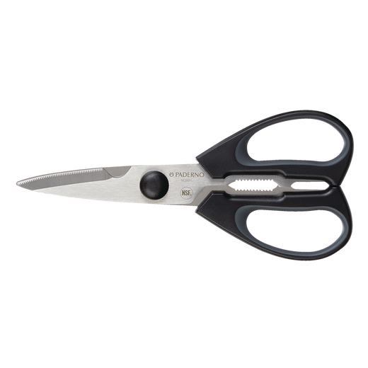 PADERNO Stainless Steel Multi-Purpose Kitchen Shears with Ergonomic Grip and Built-In Bottle Opener