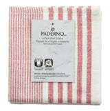PADERNO Striped Cotton Terry Square Dish Cloths, Red, 4-pk image 3