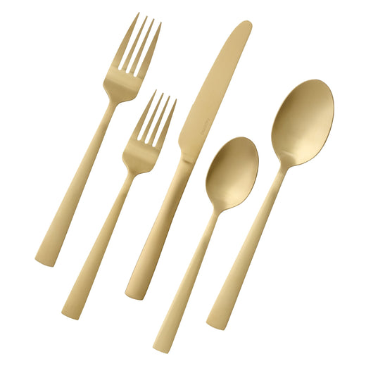 PADERNO Summerside Champagne Matte Stainless Steel Flatware Set, Serves 4, 20-pc