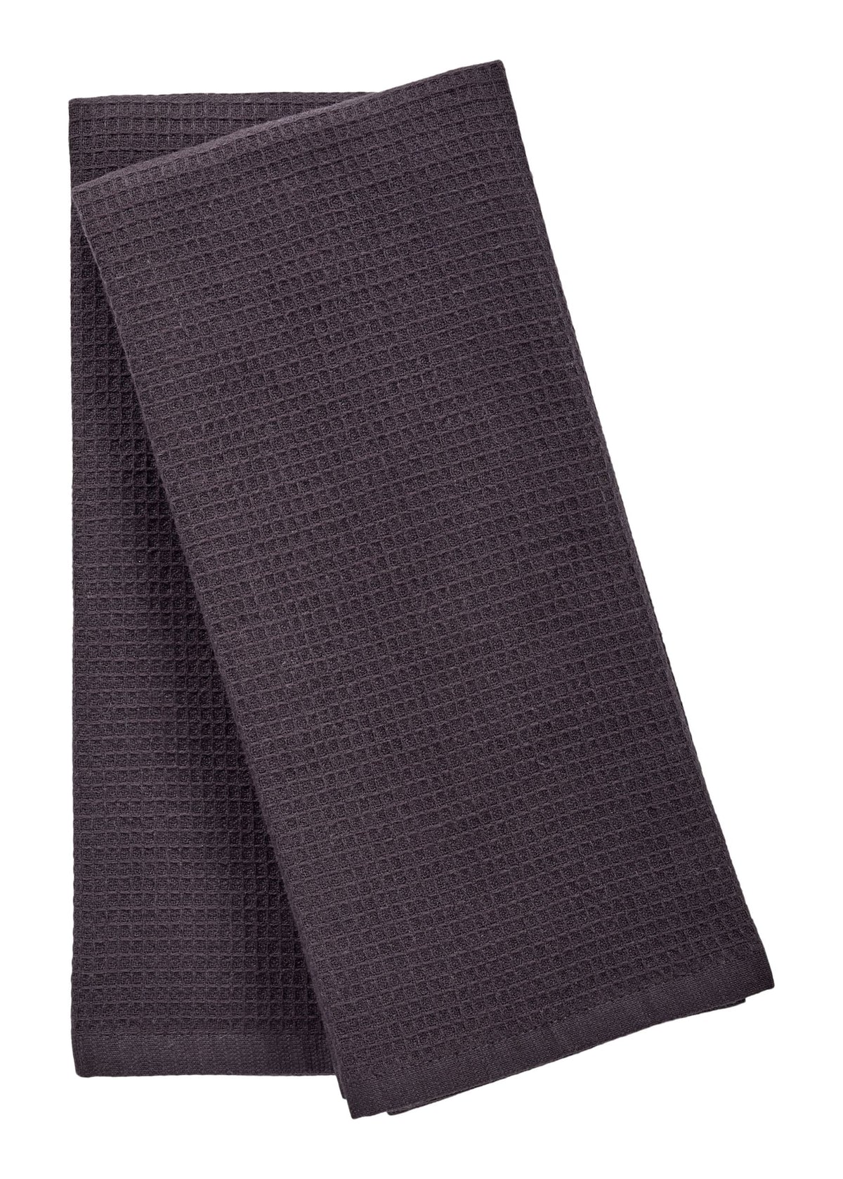 PADERNO Waffle Cotton Terry All-Purpose Kitchen Towels, Black, 2-pk