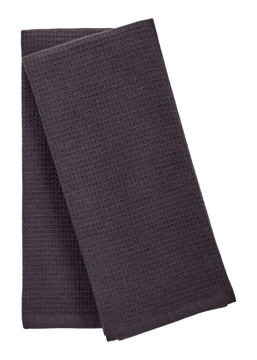 PADERNO Waffle Cotton Terry All-Purpose Kitchen Towels, Black, 2-pk