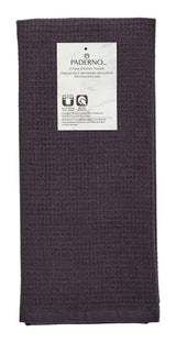 PADERNO Waffle Cotton Terry All-Purpose Kitchen Towels, Black, 2-pk image 3