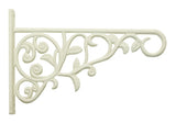 Panacea Decorative Wall Steel Plant Scroll Hook/Bracket For Hanging Basket Planters, White