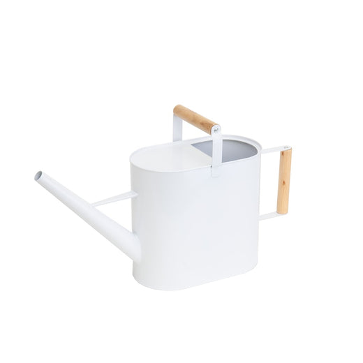 Panacea Nordic Habitat Wood Finish Watering Can, White, 2-Gal
