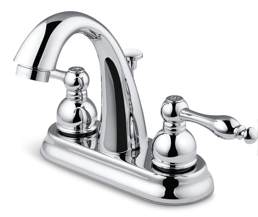 Peerless Double Handle Curved Spout 4-in Centreset Bathroom Sink Faucet, Chrome