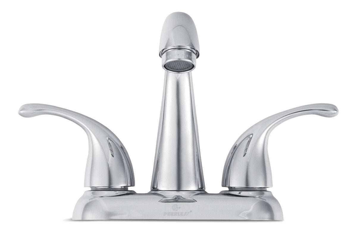 Peerless Double Handle Rigid Spout 4-in Centreset Bathroom Sink Faucet with Pop-Up Drain, Chrome