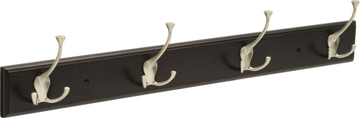Peerless Stainless Steel 4-Tri Hook Rail, Black/Nickel, 27-in