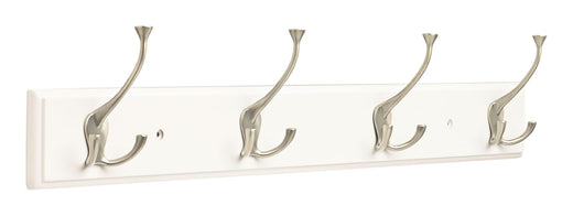 Peerless Stainless Steel 4-Tri Hook Rail, White/Silver, 27-in