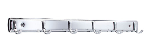 Peerless Stainless Steel 6-Hook Rail, Chrome, 19-in