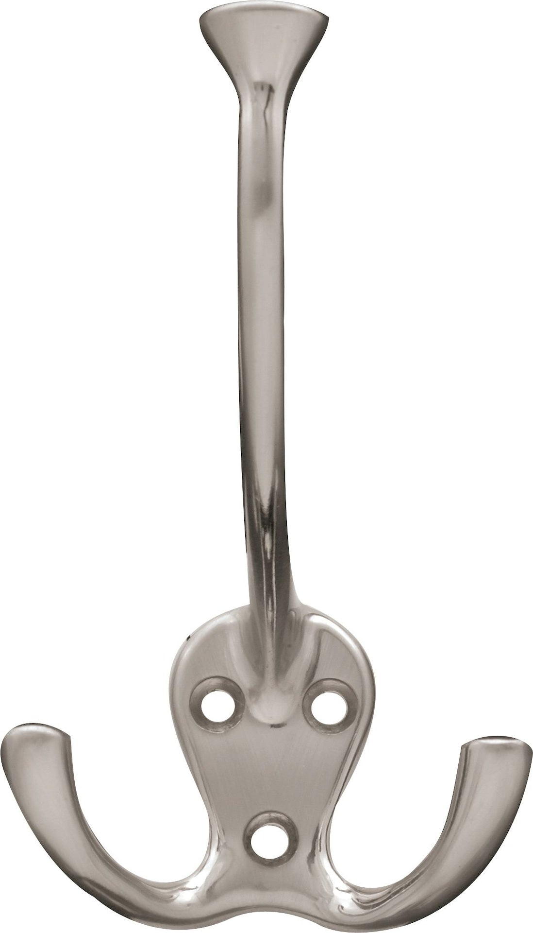 Peerless Stainless Steel Single Tri-Hooks, Satin Nickel, 3-pk