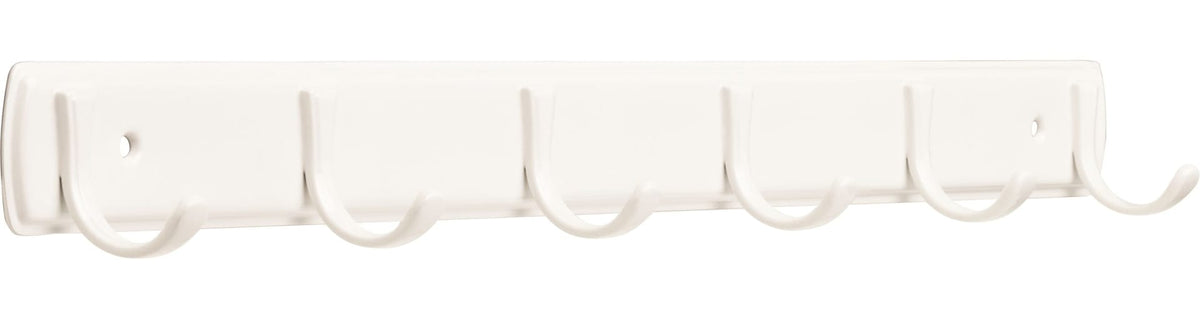 Peerless Steel 6-Hook Rail, White, 19-in