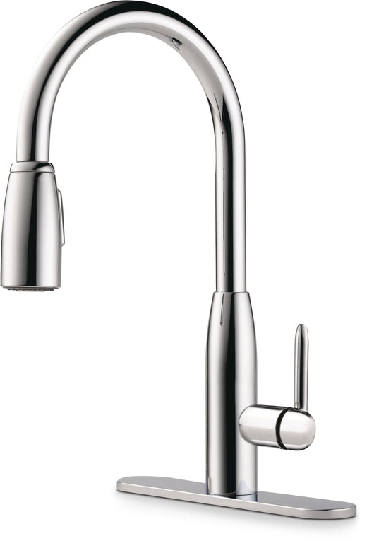 Peerless Tunbridge Single Handle High Arc Pull Down Kitchen Faucet, Chrome