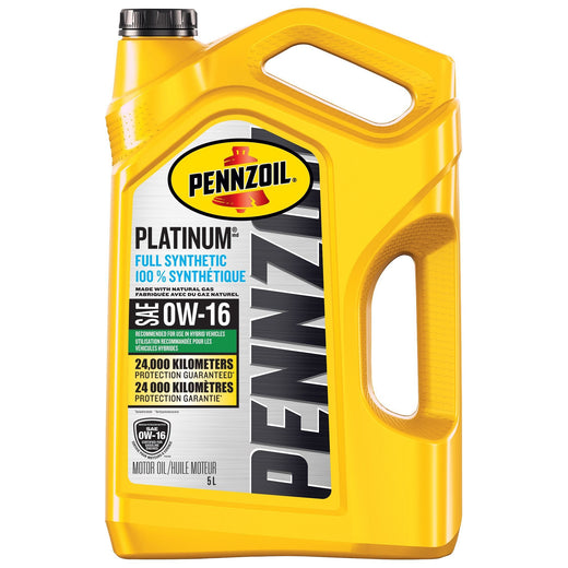 Pennzoil Platinum 0W16 Synthetic Engine Oil, 5-L