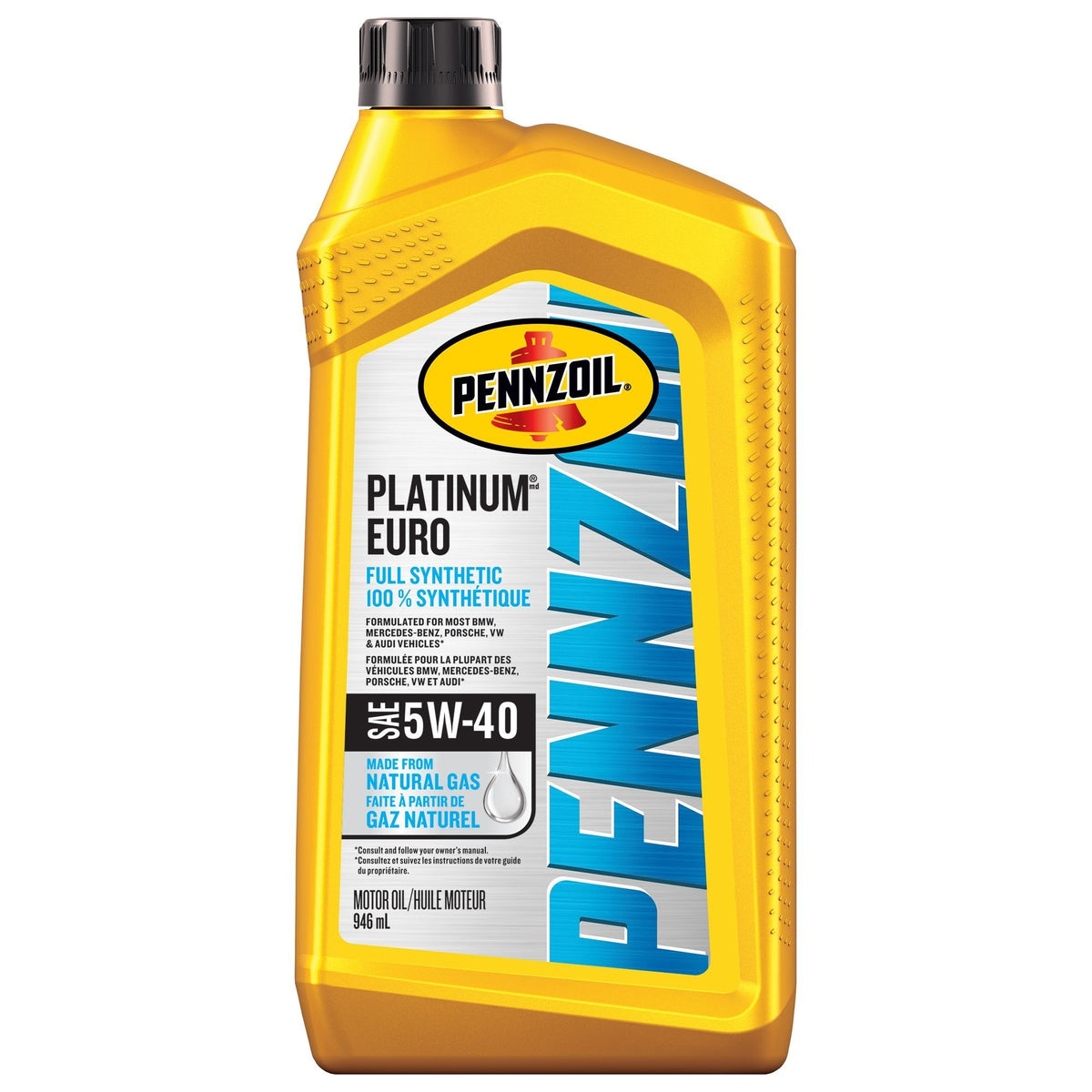 Pennzoil Platinum Euro 5W40 Synthetic Engine/Motor Oil, 946-mL