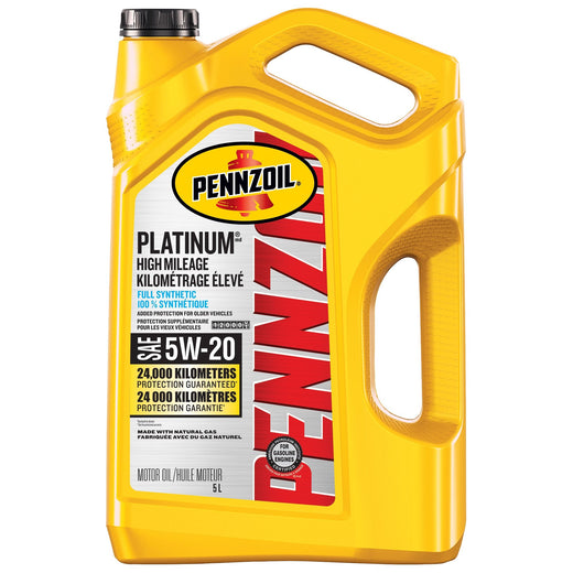 Pennzoil Platinum High Mileage 5W20 Synthetic Engine/Motor Oil, 5-L