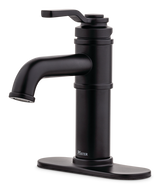 Pfister Breckenridge Single Handle High Arc Bathroom Sink Faucet, Push & Seal Drain, WaterSense Certified, Black