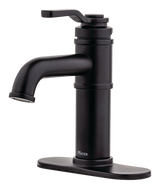 Pfister Breckenridge Single Handle High Arc Bathroom Sink Faucet, Push & Seal Drain, WaterSense Certified, Black image 2