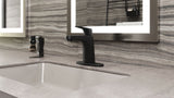 Pfister Matlock Single Handle High Arc Single Hole 4-in Centreset Bathroom Sink Faucet, Push & Seal Drain, Matte Black image 7