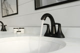 Pfister Rancho Double Handle 4-in Centreset Bathroom Sink Faucet Push & Seal Drain, WaterSense Certified, Matte Black image 8