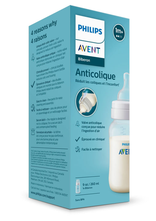 Philips Avent SCY103/01 Anti-Colic Baby Bottle, 9-oz