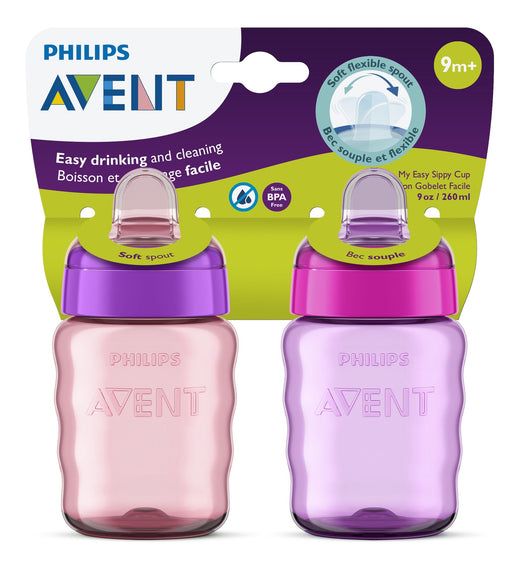Philips Avent Soft Sippy Cup, Pink/Purple, 2-pk