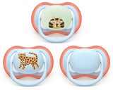 Philips Avent Ultra Air Pacifier 6-18 Months All Day, Leopard, 3-pk