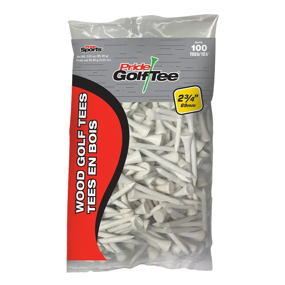 Pride Biodegradable Hardwood Golf Tee, 2-3/4-in, 50-pk, White