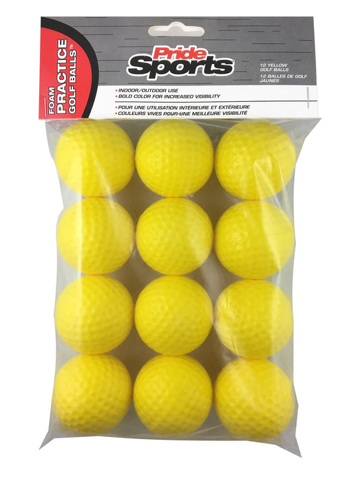 PrideSports Foam Practice Golf Balls, 12-pk, Yellow