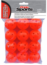 PrideSports Perforated Plastic Practice Golf Balls, Lightweight, 12-pk, Assorted Colours