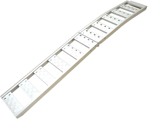 PRIME1 Aluminum Bi-Folding Arched Loading Ramp with Adjustable Straps, 85 x 12-in