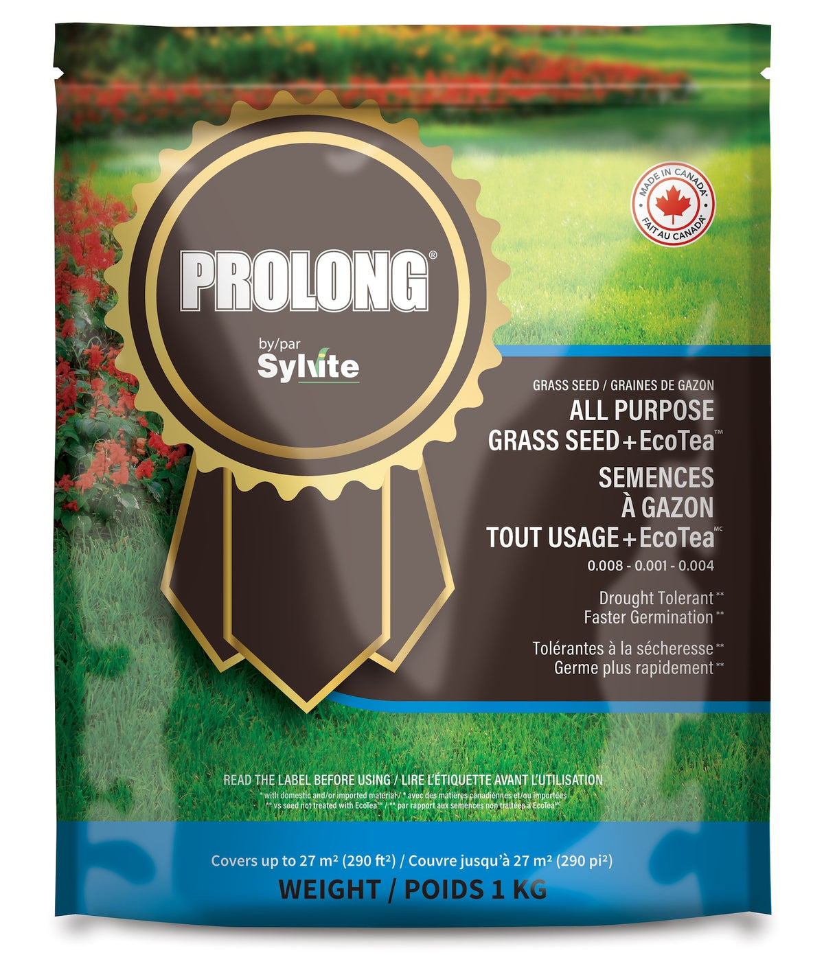 Prolong Grass Seed with EcoTea Biostimulant, 1kg