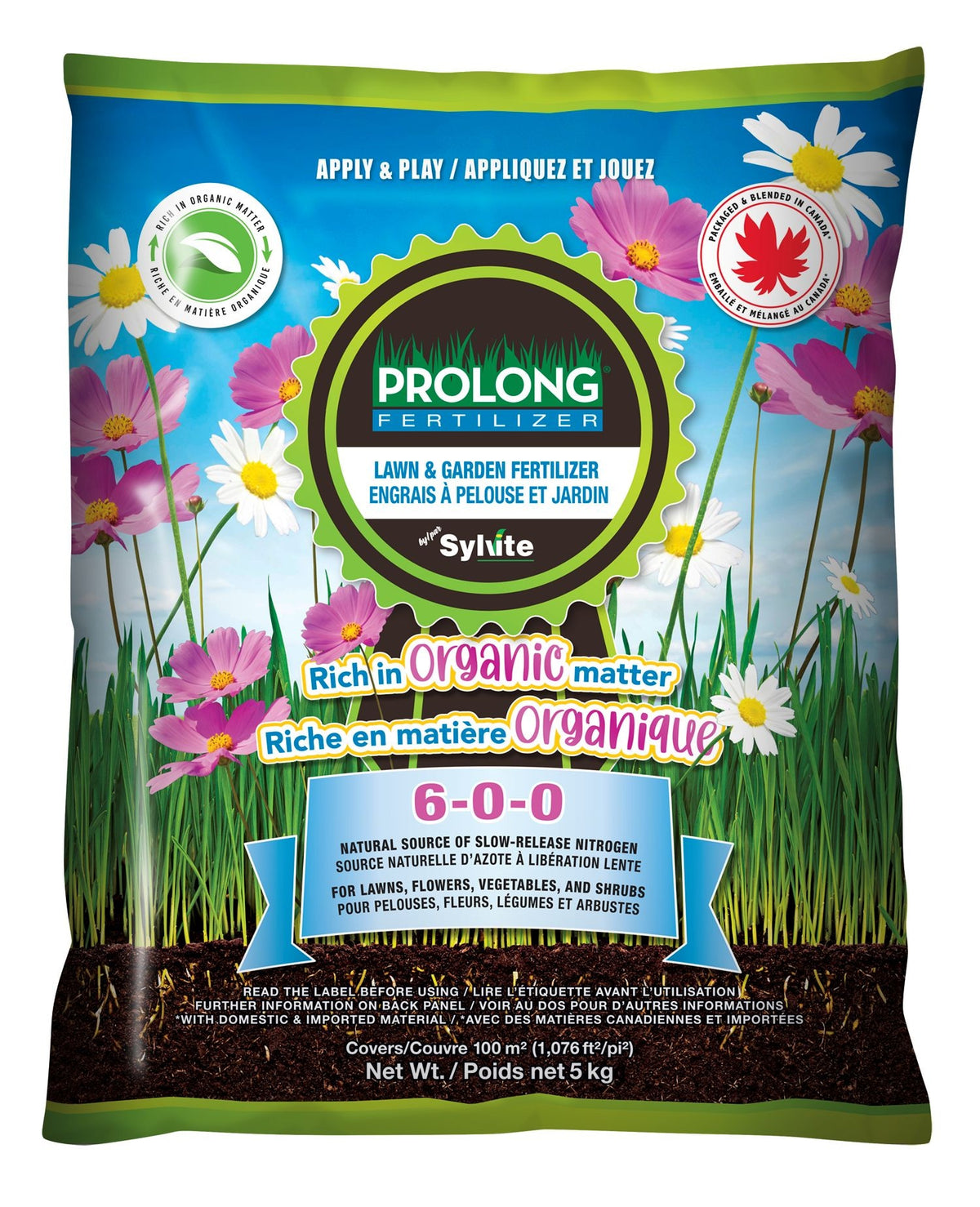 PROLONG Slow Release Nitrogen Lawn & Garden Organic Fertilizer, 6-0-0, 5kg